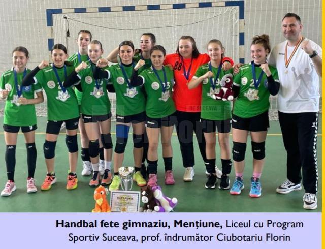 Handbal, fete, gimnaziu - mențiune la nivel național