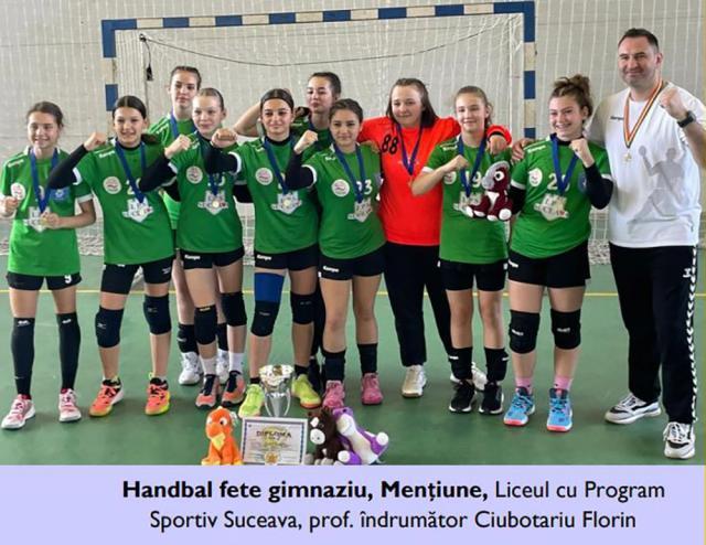 Handbal, fete, gimnaziu - mențiune la nivel național