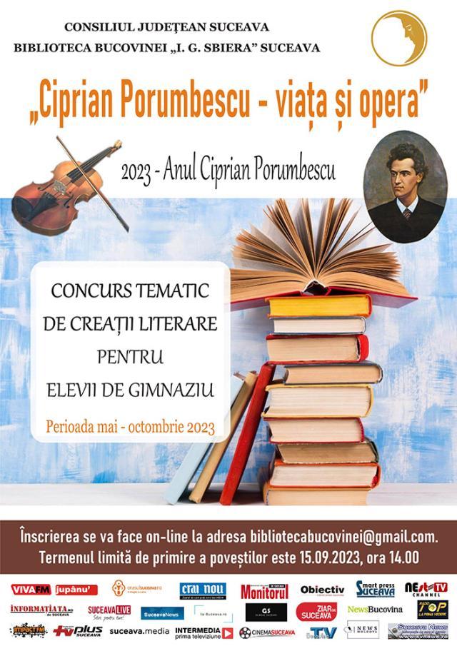 Biblioteca Bucovinei organizează Concursul tematic pentru elevi „Ciprian Porumbescu – Viața și Opera”