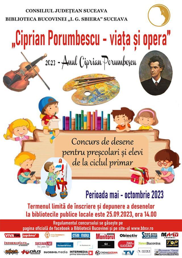 Concurs de desene „Ciprian Porumbescu – Viața și Opera”, organizat de Biblioteca Bucovinei