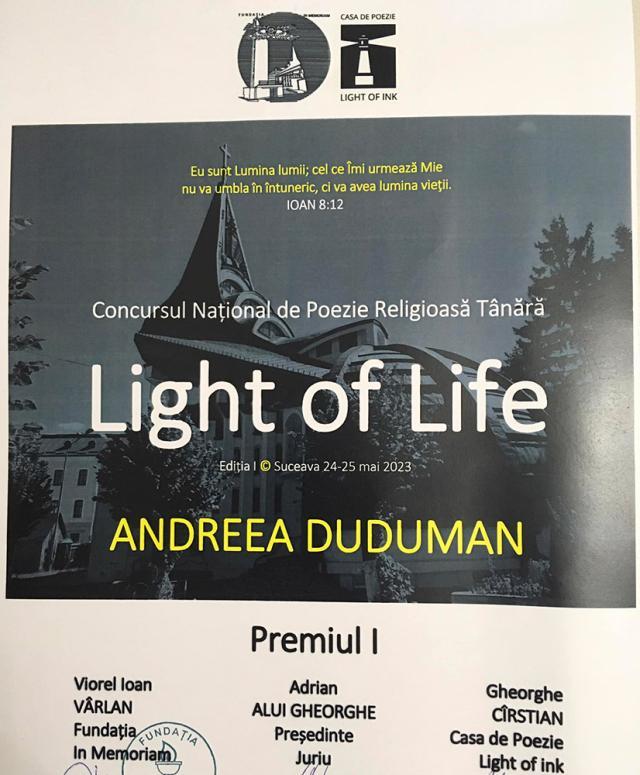 S-au desemnat câștigătorii Concursului Național de Poezie Religioasă Tânără „Light of Life”