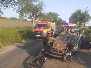 Mașina răsturnată la Ipotești