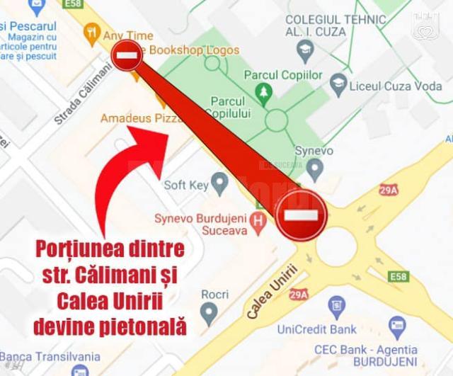 Calea Burdujeni redevine pietonală în fiecare duminică, în zona Parcului Copilului