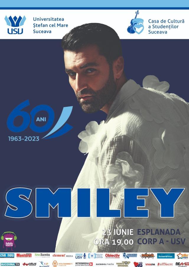 Afisul concertului cu Smilei, pe 23 iunie, pe esplanada din fata USV