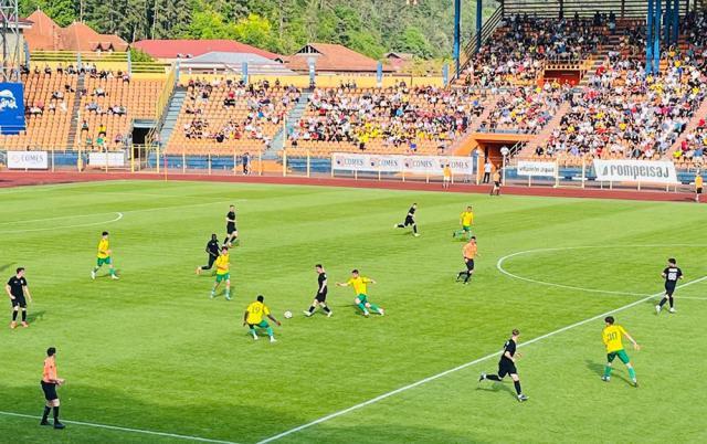 Formaţia pregătită de Dorin Goian a fost învinsă cu 2-0 de echipa gazdă, Ceahlăul