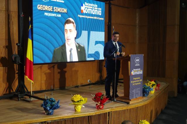 George Simion vrea ca AUR să obțină un scor de peste 50% la următoarele alegeri parlamentare
