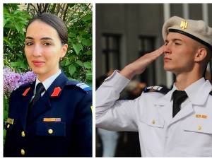Eleva sergent-major Alexia Ursuțu și elevul plutonier-major Marius-Alin Curcă