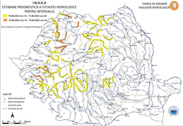 Avertizari hidrologice 11 iunie 2023