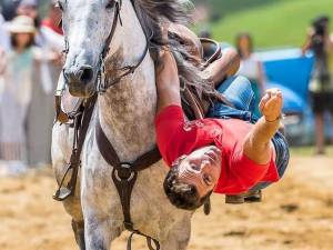 Miron Bococi şi caii săi. Foto FB Miron Bococi