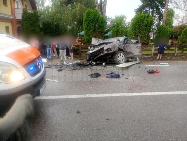 Accident cu 11 victime, între o autoutilitară şi două autoturisme, pe E85