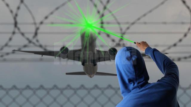 Copiii care se joacă cu dispozitive cu laser îi orgebsc pe piloții care aterizează la Suceava. Foto www.laprovincia.es
