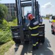 Autoturism răsturnat, la Șcheia, după un accident în care a fost implicat și un motostivuitor