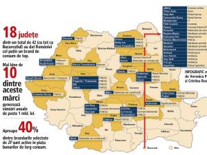 Cele mai prolifice judeţe din România din perspectiva creării de branduri locale