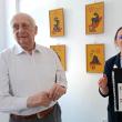 Artistul Radu Bercea la vernisajul expoziției sale, alături de criticul de artă, drd Delia Ioana Leizeriuc