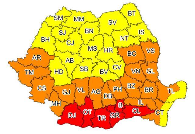 Val de căldură și disconfort termic ridicat în întreaga țară, timp de trei zile