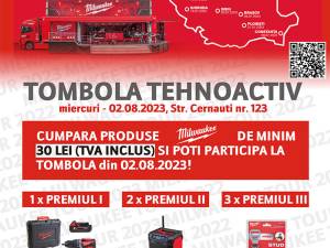 În calitate de distribuitor autorizat al producătorului american MILWAUKEE® TOOL, TEHNOACTIV S.R.L. Suceava organizează evenimentul MILWAUKEE TOUR 2023, eveniment aflat la a 6-a editie