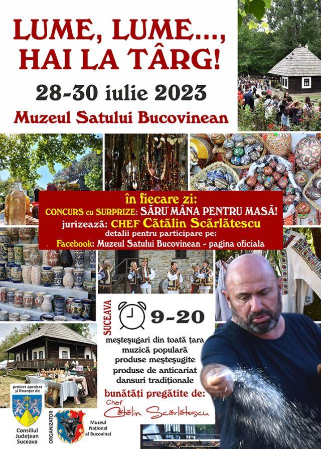 Produse meșteșugărești, handmade, de anticariat, multe bunătăți, muzică și voie bună, la Muzeul Satului Bucovinean