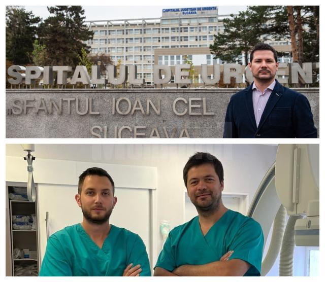 Dr. Alexandru Calancea și medicii cardiologi intervenționiști Paul Turcoman și Laurian Blaga