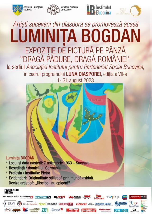 Expoziție de pictură pe pânză, realizată de Luminița Bogdan, la Galeria Zamca