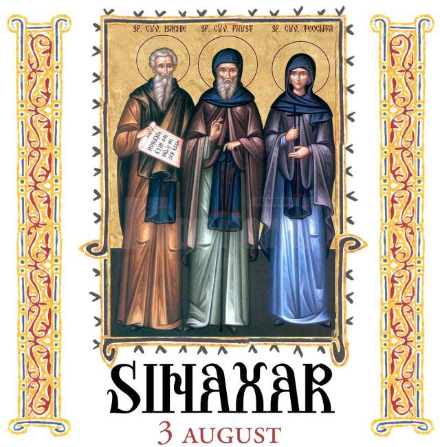 Sinaxar 03 august 2023