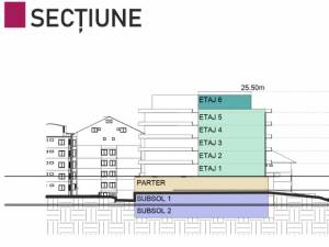 Complex rezidențial înglobat într-o singură clădire, uriașă, pe terenul din spatele Palatului Administrativ Suceava