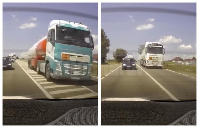 Doi șoferi de tir din Ucraina, lăsați fără permise de conducere și amendați pentru depășiri pe linie continuă   Capturi foto stirisuceava.net