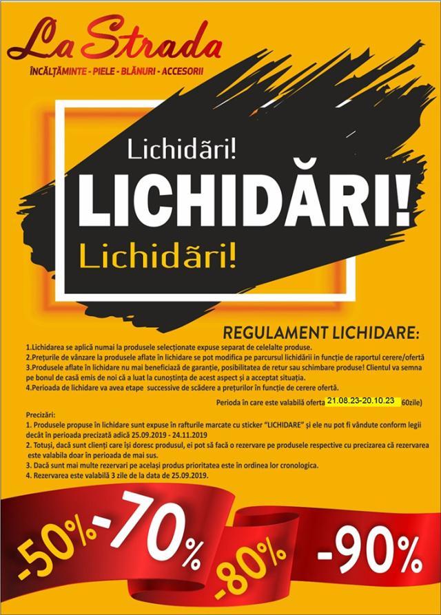 Lichidare de stoc la mai multe produse din magazinul „La Strada” din Centrul Comercial Zimbru