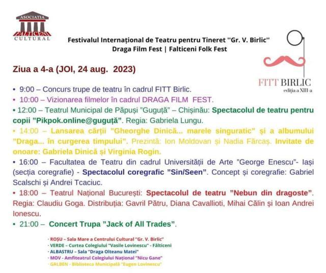 Festivalul Internaţional de Teatru pentru Tineret „Grigore Vasiliu Birlic” și „Draga Film Fest”, între 21-27 august, la Fălticeni