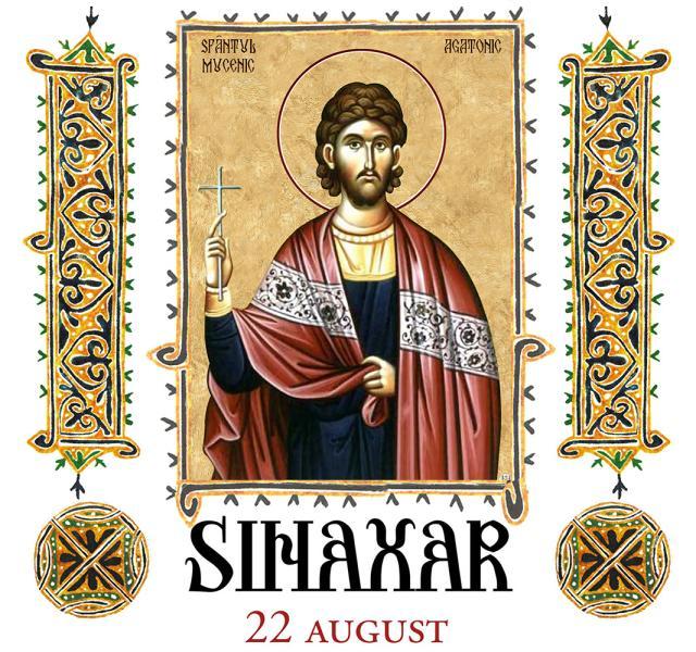 Sinaxar 22 august 2023
