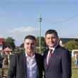 Deputatul PSD Gheorghe Șoldan și primarul comunei Straja, Mihai Juravle