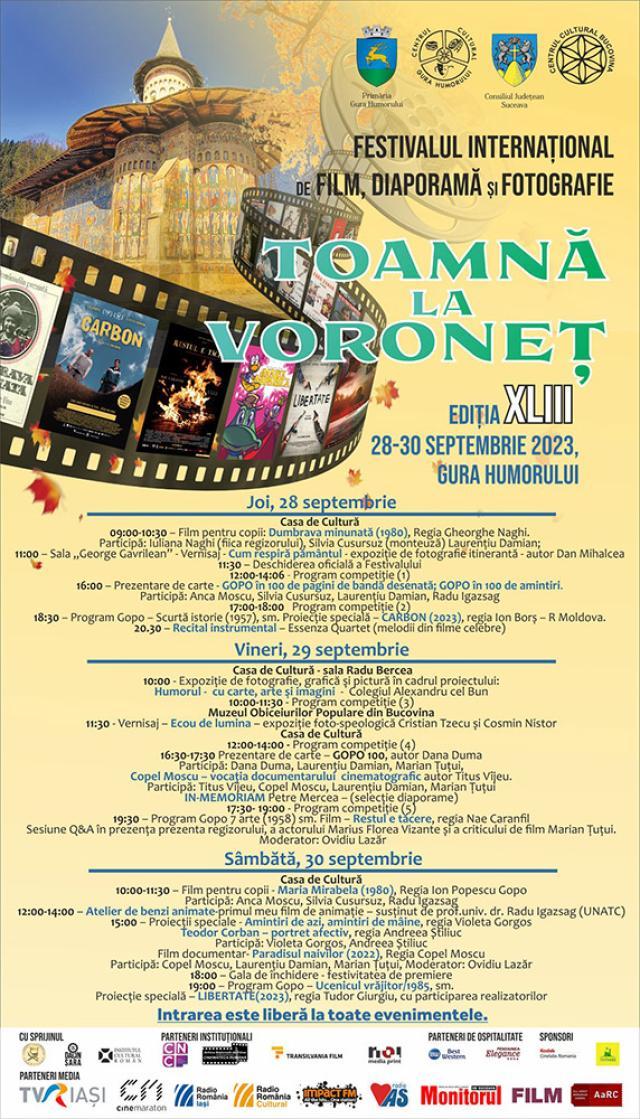 Festivalul Internațional de Film, Diaporamă și Fotografie „Toamnă la Voroneț”, ediția 43, la Gura Humorului