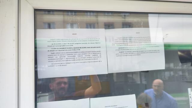 Mesajul cu măsurile introduse temporar, care a fost afișat miercuri la ghișeele din stațiile TPL Suceava