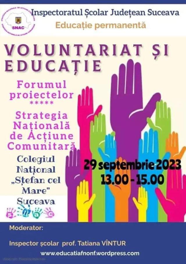 Colegiul Tehnic Rădăuți a fost premiat la Forumul proiectelor S.N.A.C. „Voluntariat și Educație” – etapa județeană și la Concursul Național al Proiectelor de Voluntariat – S.N.A.C.