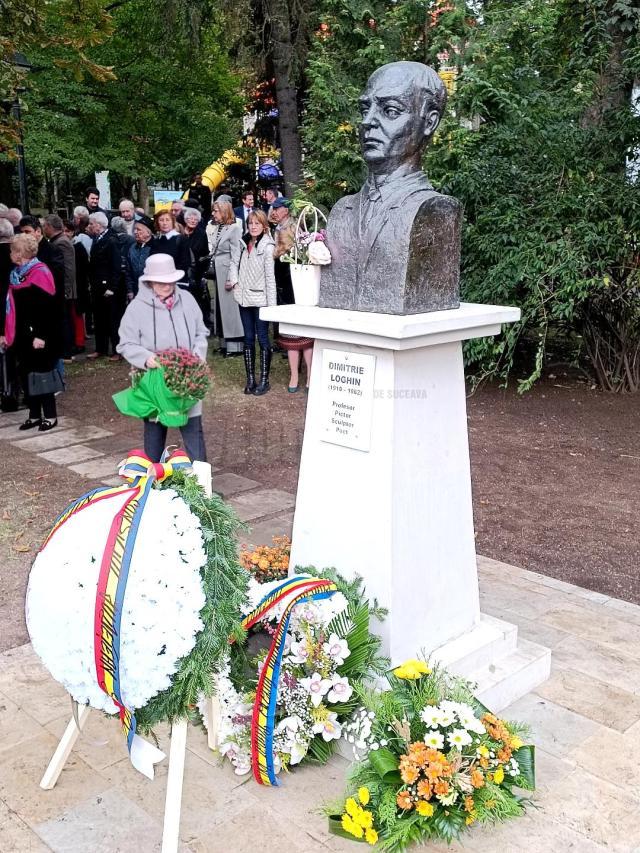 Bustul profesorului şi pictorului Dimitrie Loghin, dezvelit vineri în Parcul Central din Suceava