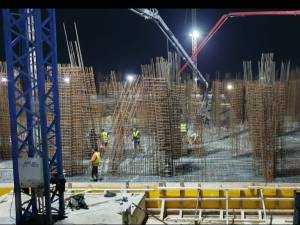 Radierul lotului 5, Corp C1, la Sala Polivalentă, turnat dupa 24 de ore de munca non-stop 1