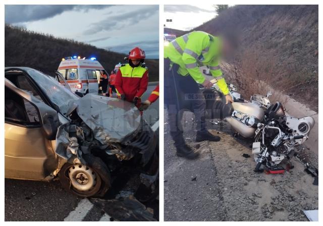 Motociclist cu multiple traumatisme, după un impact cu un autoturism, pe șoseaua de centură a Sucevei