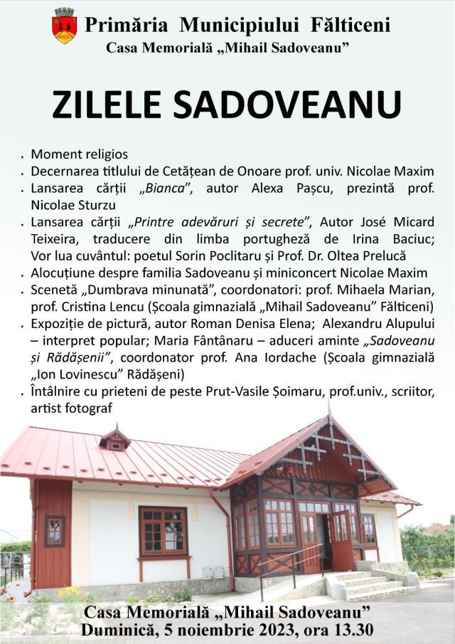 La Fălticeni, manifestări dedicate împlinirii a 143 de ani de la nașterea scriitorului Mihail Sadoveanu