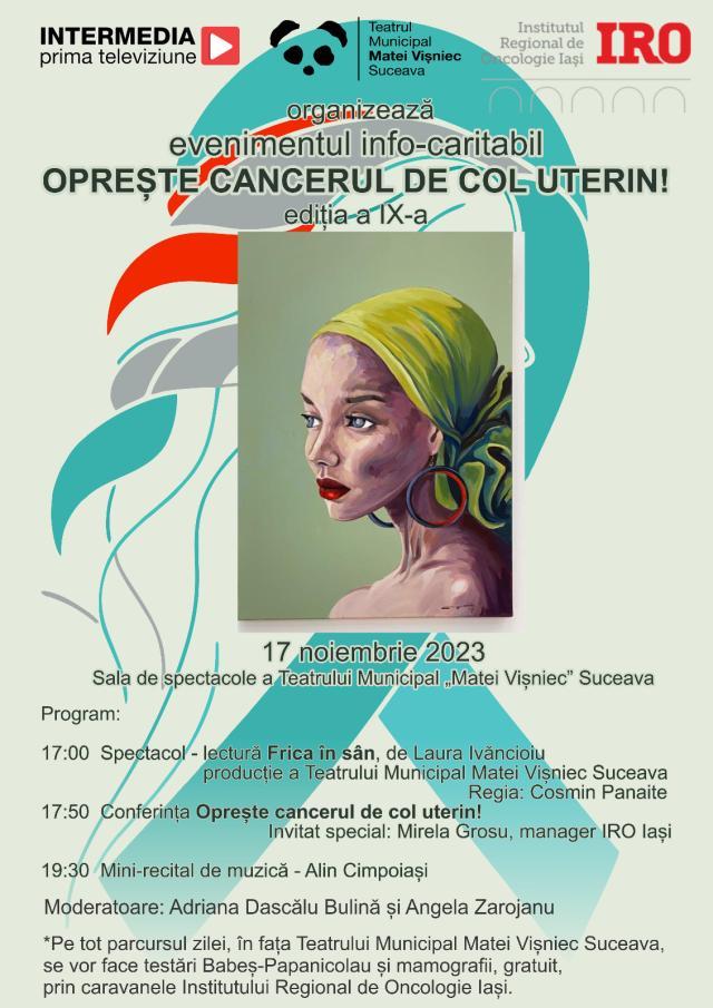 „Opreşte cancerul de col uterin!”, ediţia a IX-a, la Teatrul Municipal „Matei Vișniec”