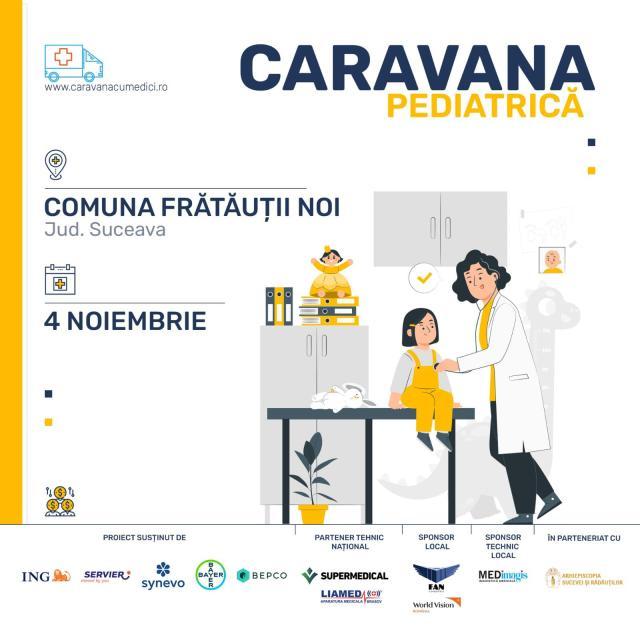 Circa 100 de copii din Frătăuții Noi vor fi consultați gratuit, sâmbătă, de „Caravana cu Medici”