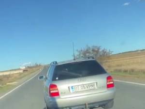 Autoturismul Audi al cărui șofer l-a șicanat în trafic pe sucevean