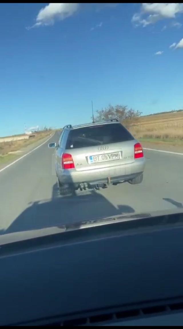 Autoturismul Audi al cărui șofer l-a șicanat în trafic pe sucevean