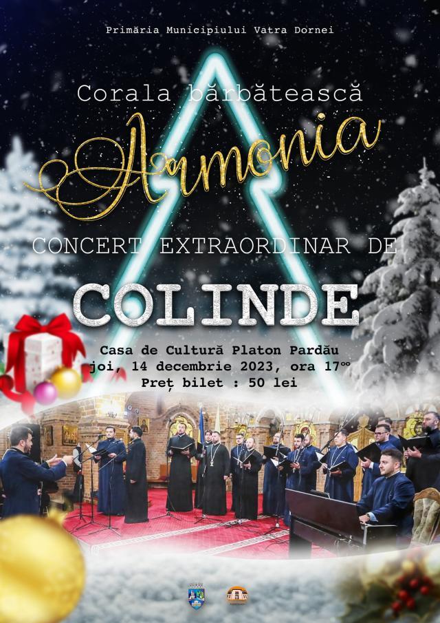 Corala bărbătească „Armonia” va concerta la Casa de Cultură din Vatra Dornei