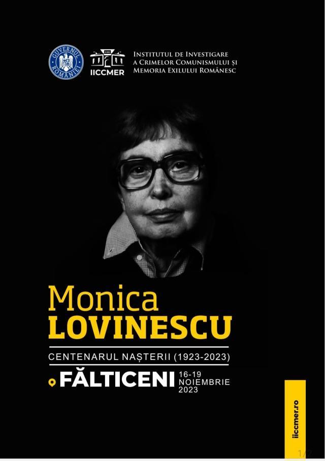 ,,Monica Lovinescu - Centenarul Nașterii (1923-2023)”, la Fălticeni