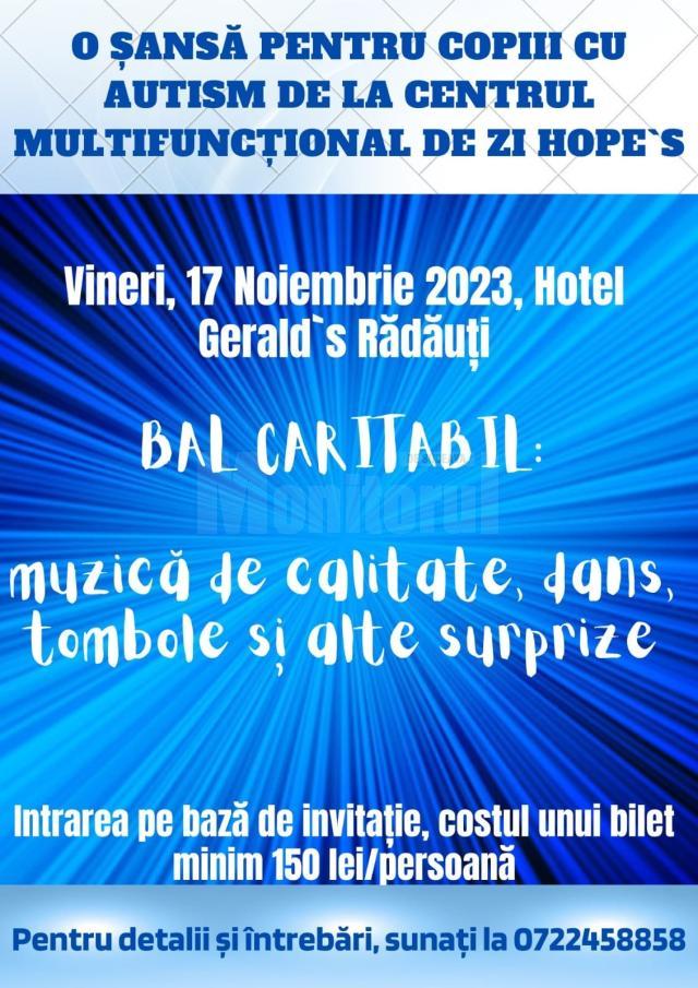 Balul caritabil „O șansă pentru copiii cu autism”, la Rădăuți