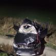 Autoturismul răsturnat vineri noapte