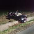 Autoturismul răsturnat vineri noapte