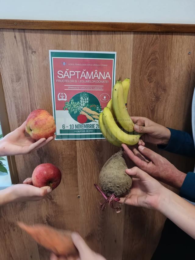 O săptămână de generozitate, cu donații de fructe și legume, la Liceul Tehnologic „Iorgu Vârnav Liteanu” din Liteni