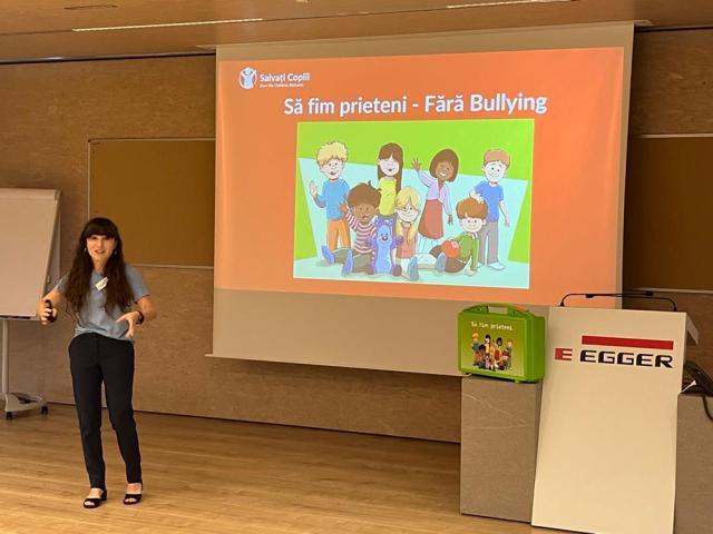 Proiectul „Să fim prieteni – Fără Bullying”, dezvoltat de Salvați Copiii și finanțat de EGGER România