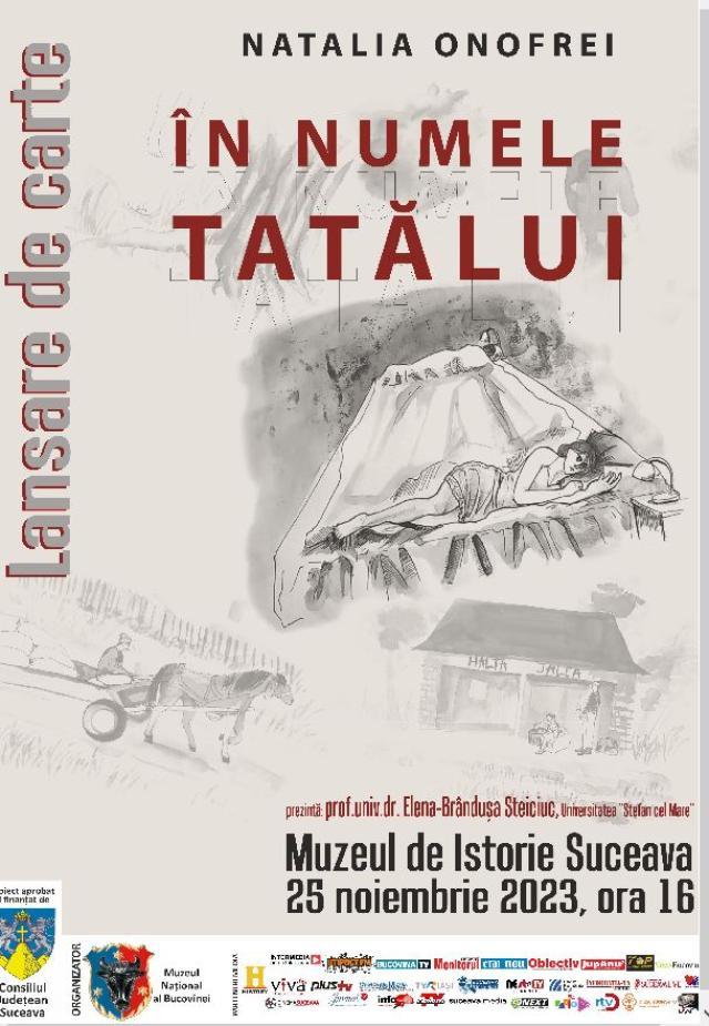 Lansarea cărții „În numele tatălui” a scriitoarei Natalia Onofrei, sâmbătă, la Muzeul de Istorie