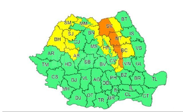 Avertizări de ninsoare și viscol